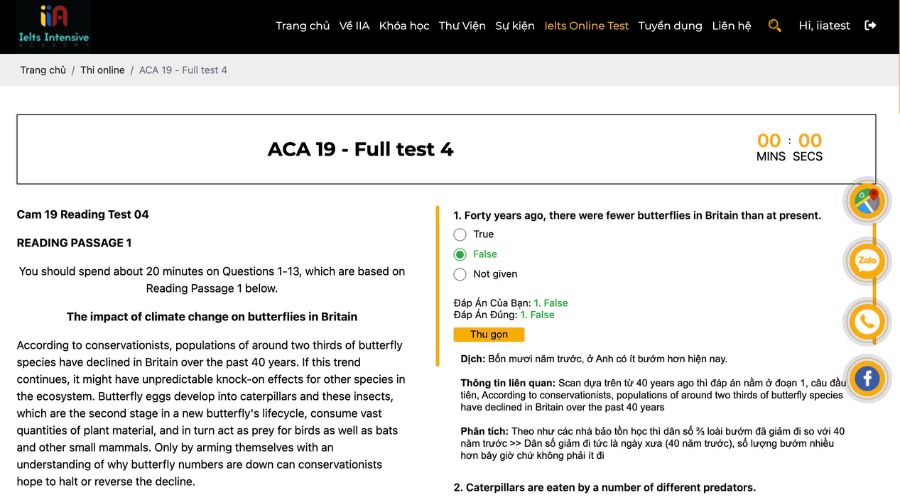 Trang Web luyện đề IELTS Academic